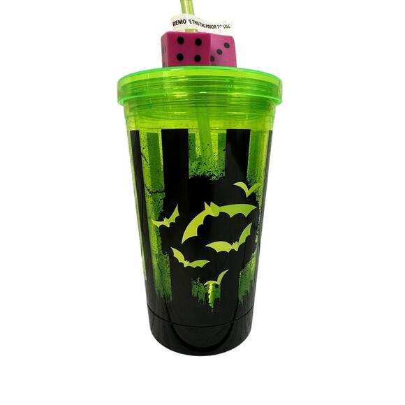 Disney Parks DCA Oogie Boogie Bash 2022 Light Up Drink Tumbler Cup Dice Straw - Picture 4 of 5